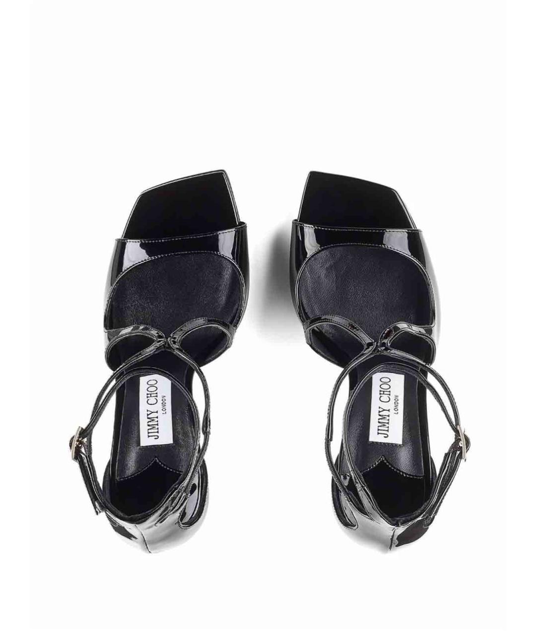 JIMMY CHOO Черные босоножки из лакированной кожи, фото 2