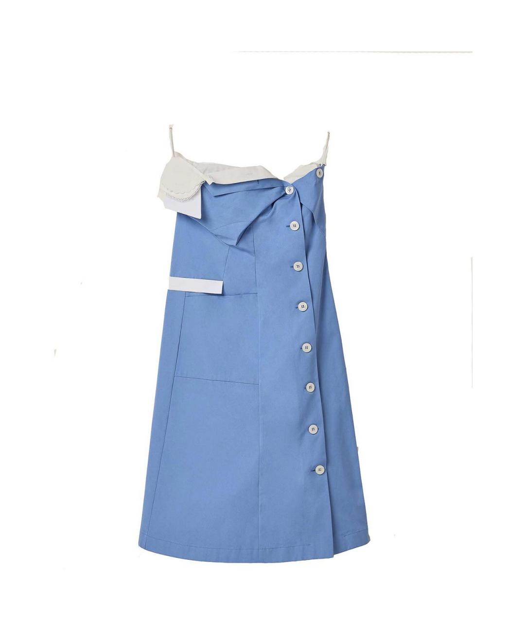 MIU MIU Голубое хлопковое повседневное платье, фото 1