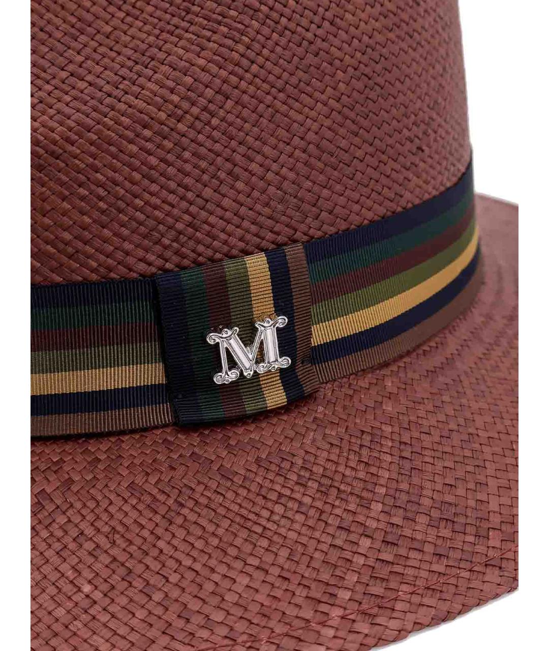 MAX MARA Коричневая соломенная кепка, фото 4