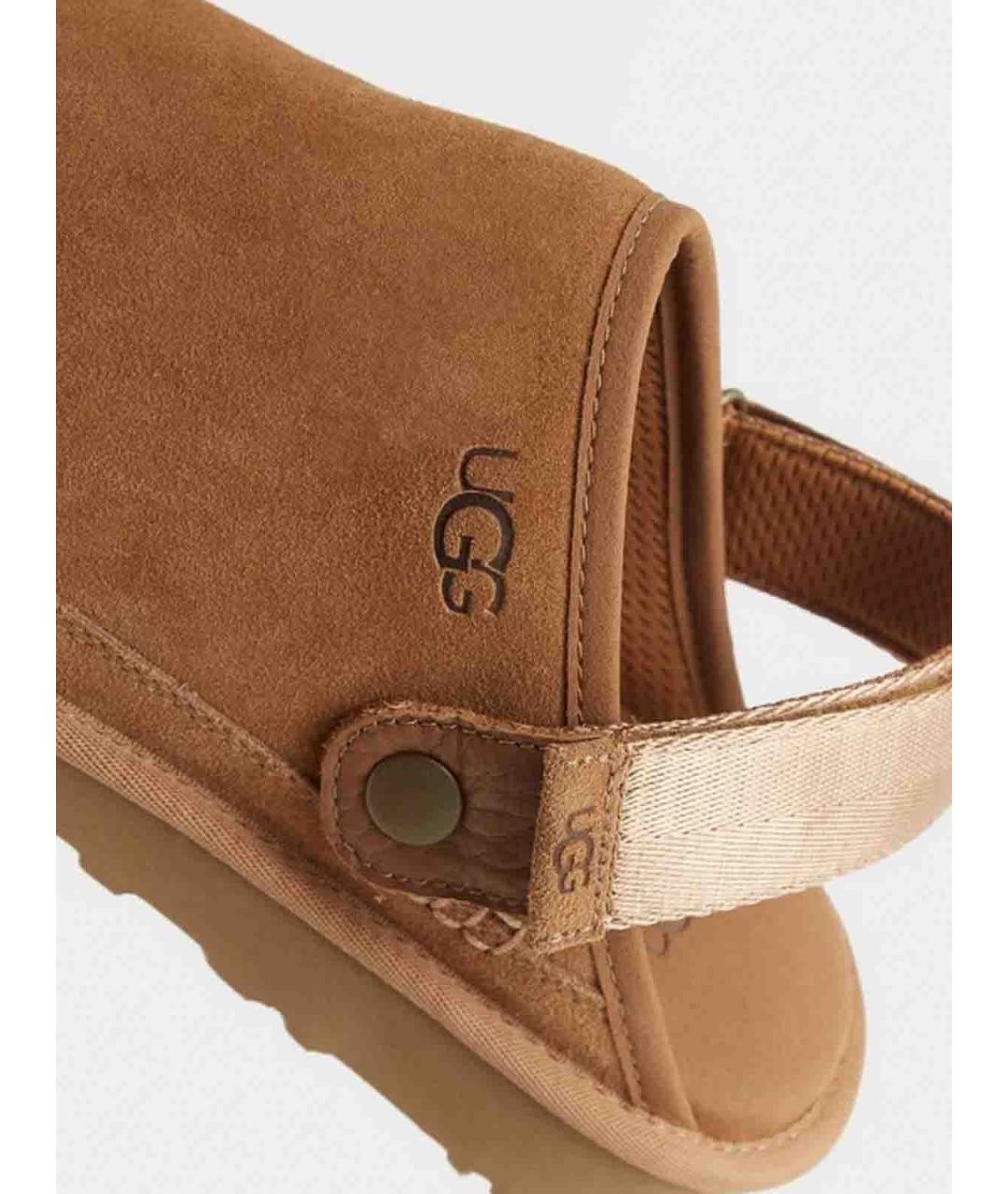 UGG Коричневые резиновые сандалии, фото 4