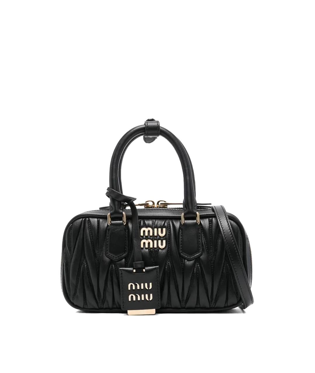 MIU MIU Черная кожаная сумка тоут, фото 1