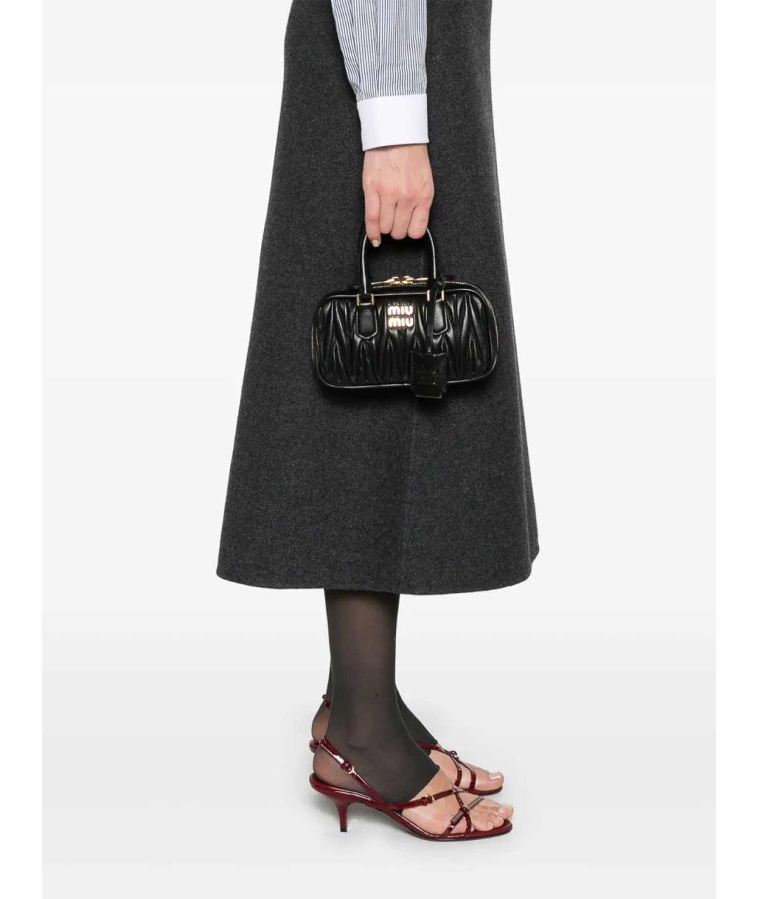 MIU MIU Черная кожаная сумка тоут, фото 2