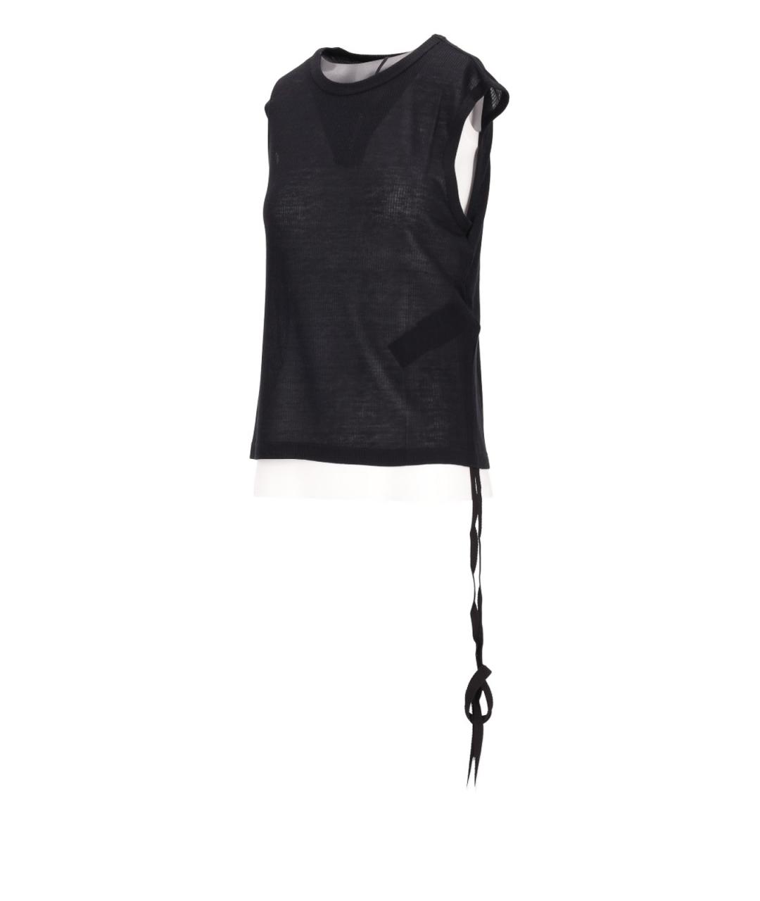 ANN DEMEULEMEESTER Черная хлопковая майка, фото 2