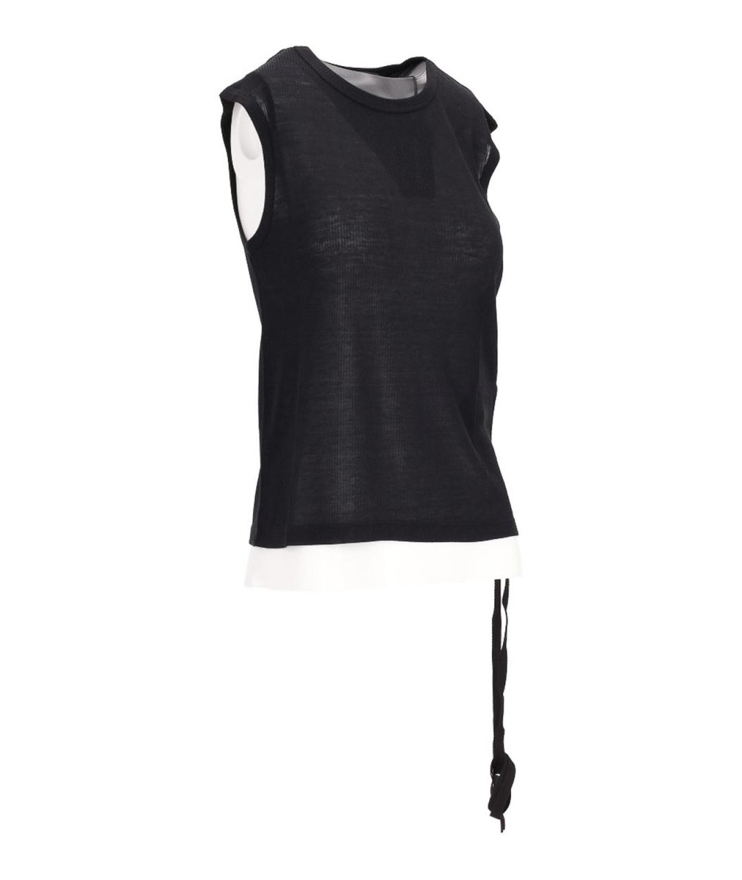 ANN DEMEULEMEESTER Черная хлопковая майка, фото 3