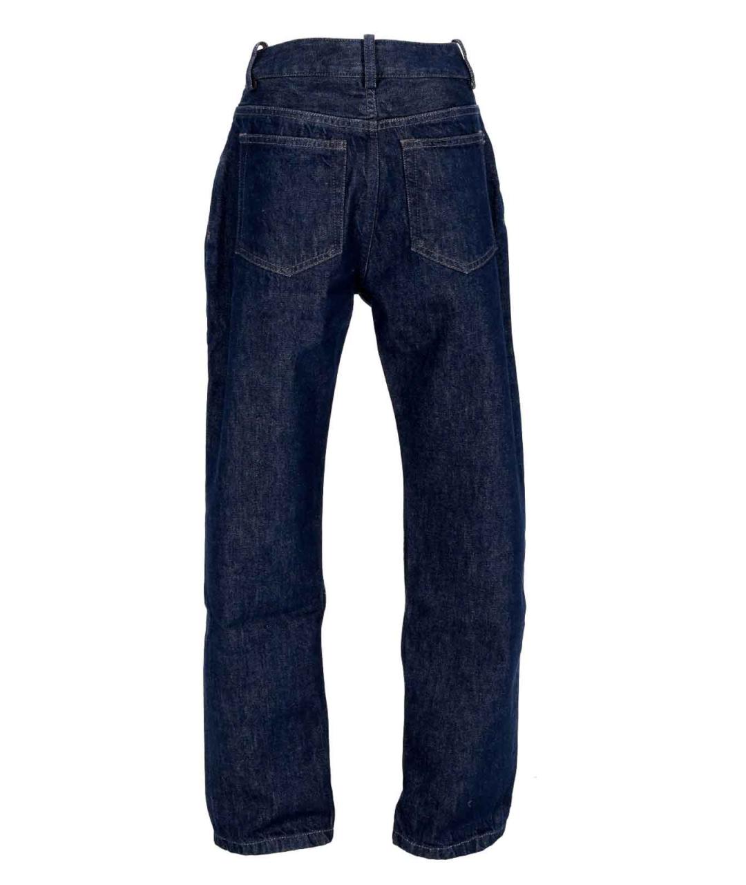 ANN DEMEULEMEESTER Синие хлопковые прямые джинсы, фото 2