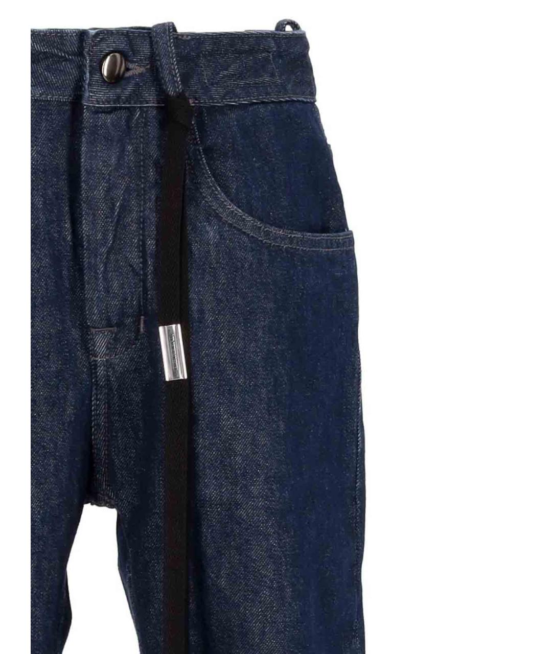 ANN DEMEULEMEESTER Синие хлопковые прямые джинсы, фото 3