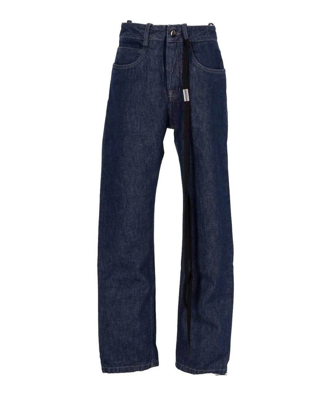 ANN DEMEULEMEESTER Синие хлопковые прямые джинсы, фото 1