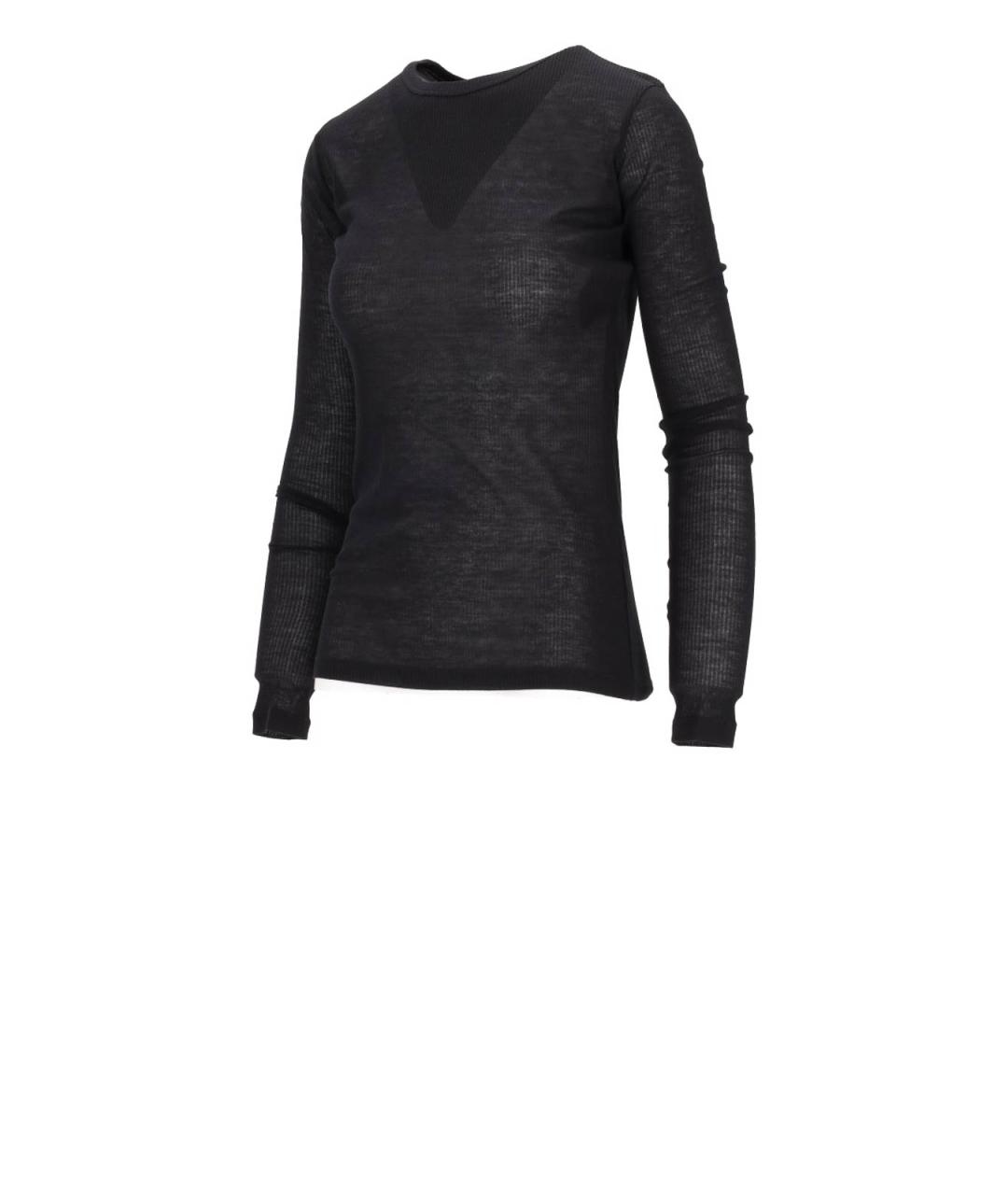 ANN DEMEULEMEESTER Черная хлопковая футболка, фото 2