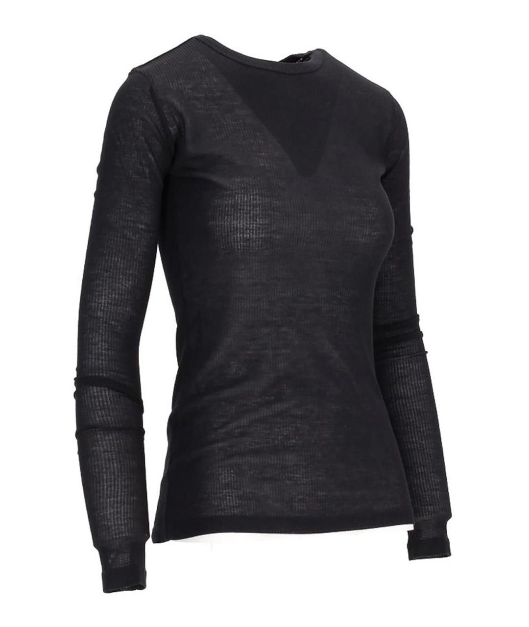 ANN DEMEULEMEESTER Черная хлопковая футболка, фото 3