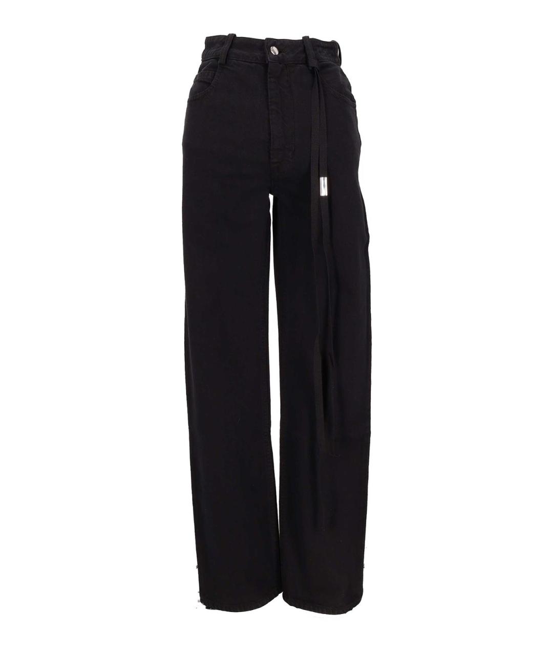 ANN DEMEULEMEESTER Черные хлопковые прямые джинсы, фото 1