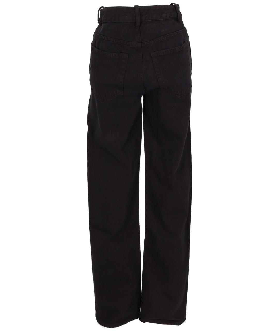 ANN DEMEULEMEESTER Черные хлопковые прямые джинсы, фото 2