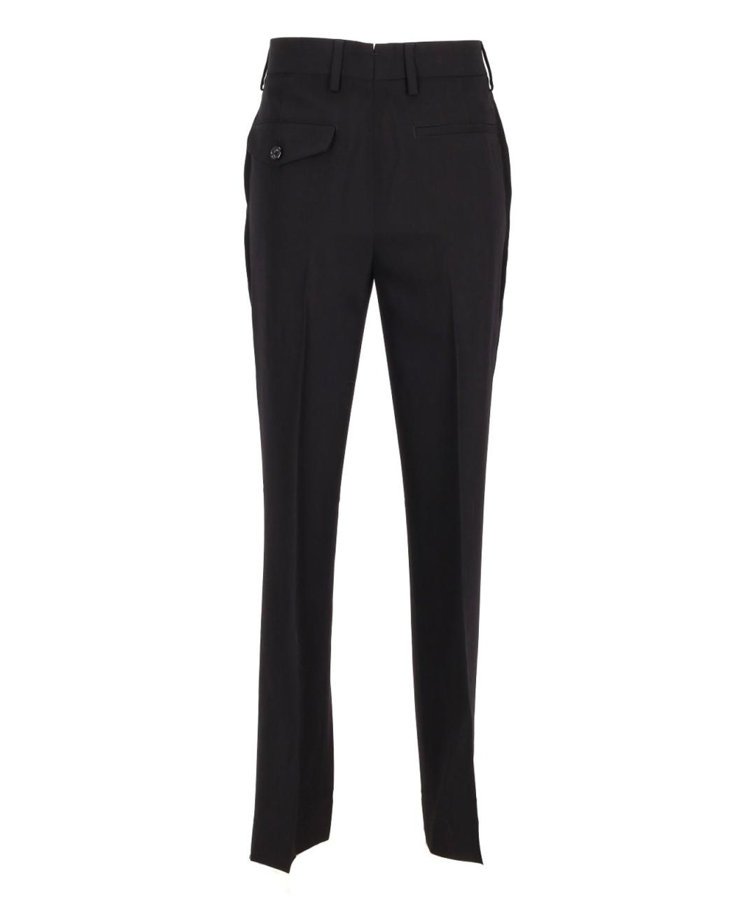 ANN DEMEULEMEESTER Черные шерстяные брюки широкие, фото 3