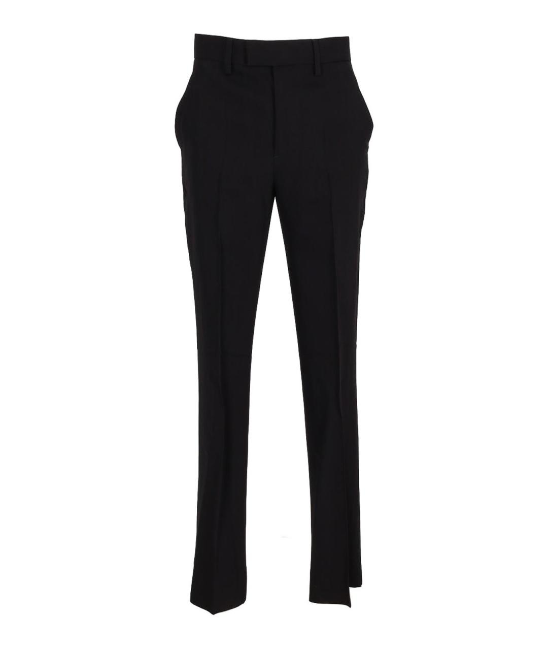 ANN DEMEULEMEESTER Черные шерстяные брюки широкие, фото 1
