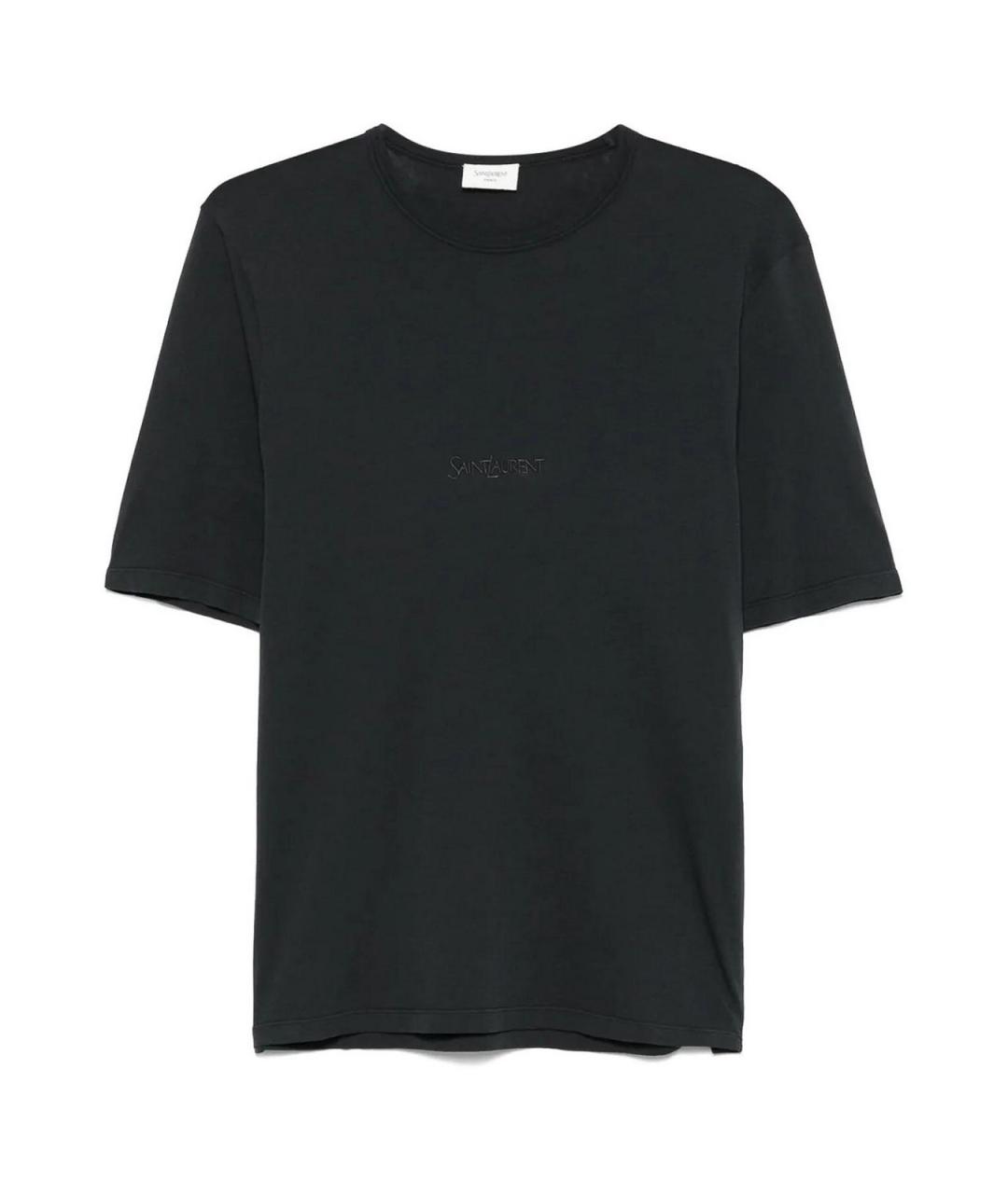 SAINT LAURENT Черная хлопковая футболка, фото 1
