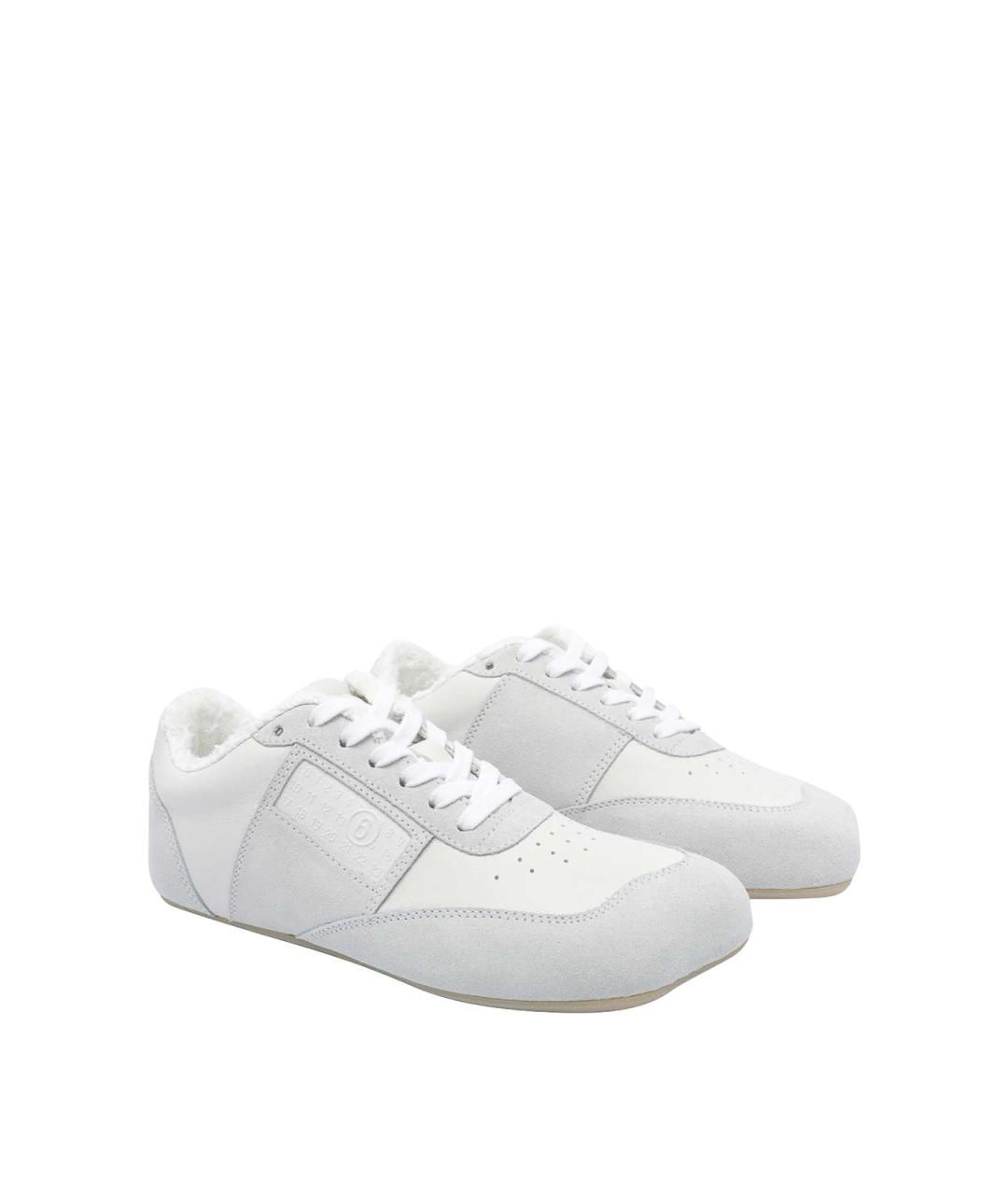 MM6 MAISON MARGIELA Белые кожаные кроссовки, фото 2