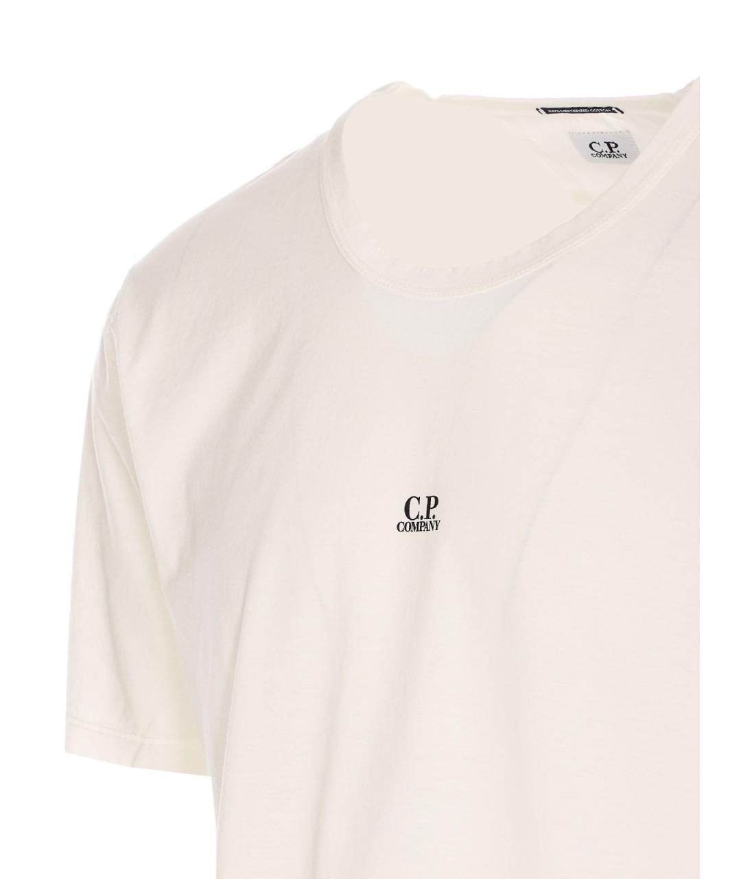 CP COMPANY Белая хлопковая футболка, фото 3