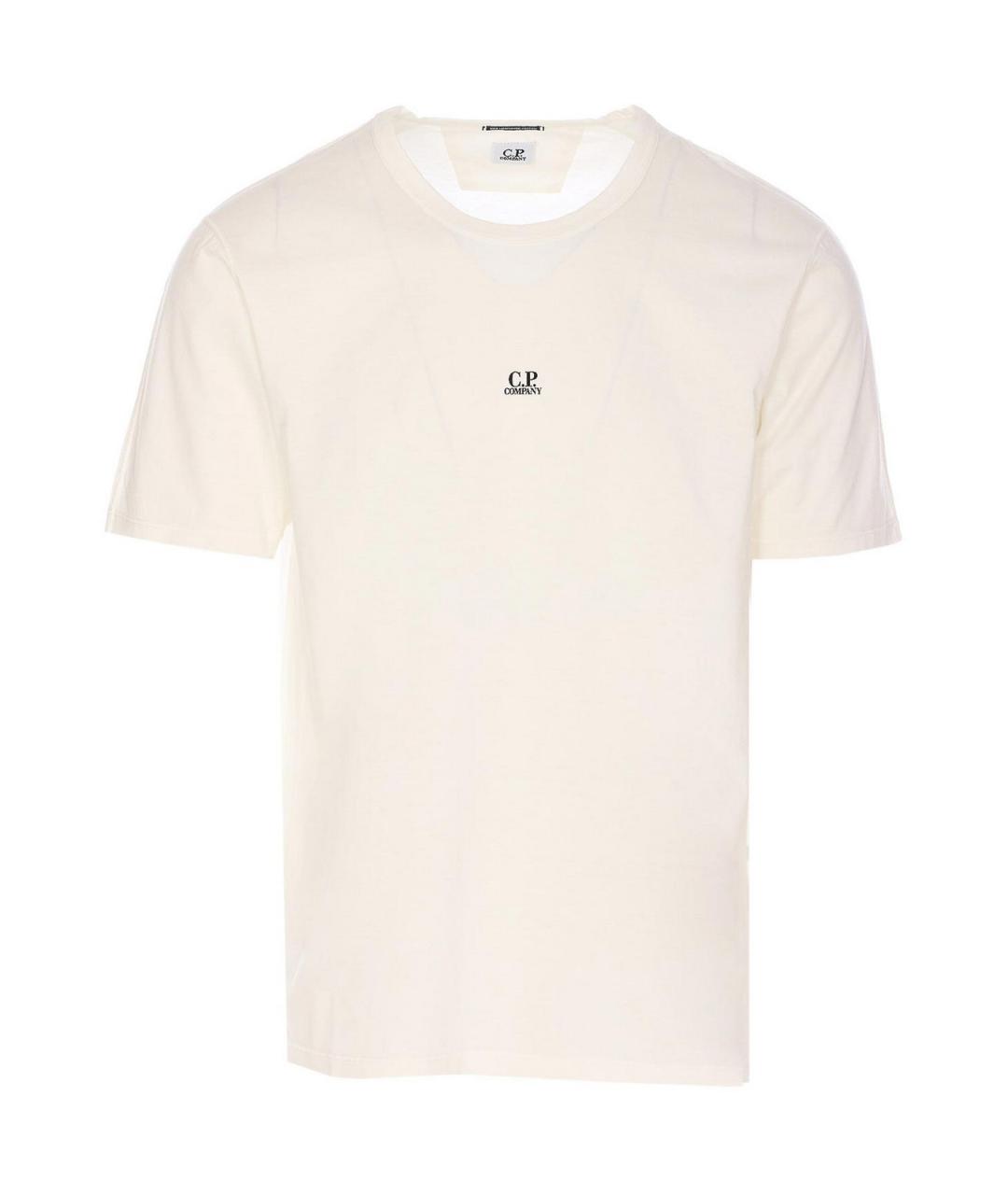 CP COMPANY Белая хлопковая футболка, фото 1