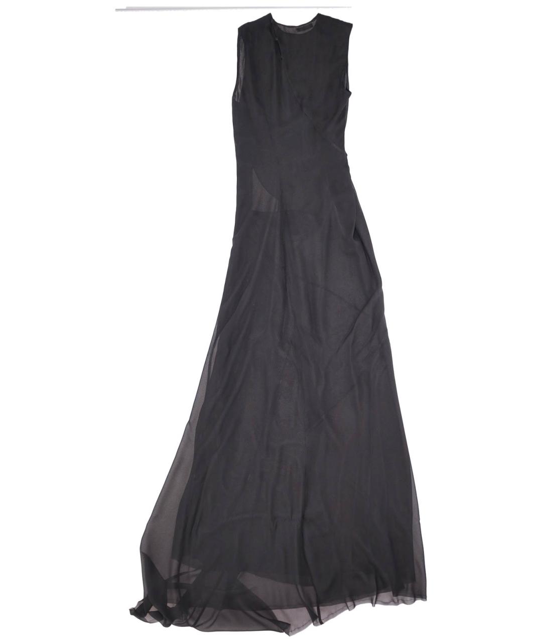 ANN DEMEULEMEESTER Черное шелковое повседневное платье, фото 2