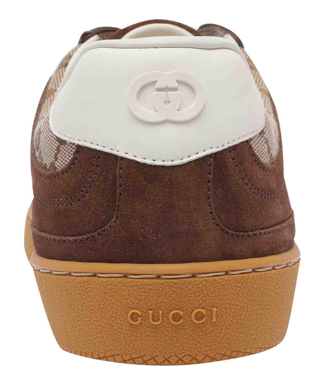 GUCCI Коричневые замшевые низкие кроссовки / кеды, фото 4