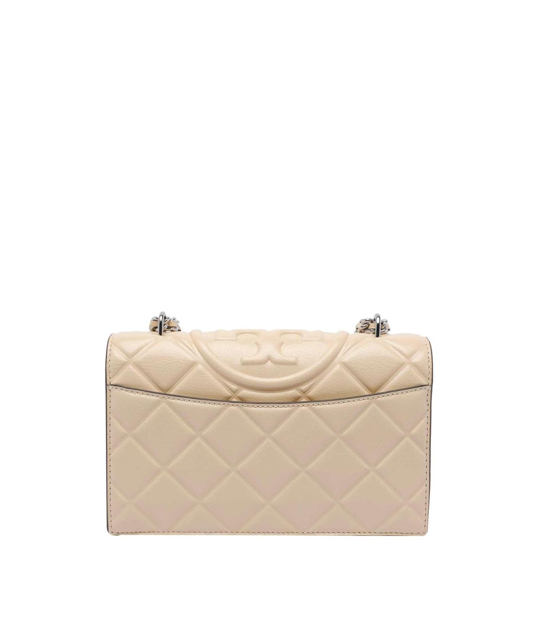 TORY BURCH Бежевая кожаная сумка через плечо, фото 3
