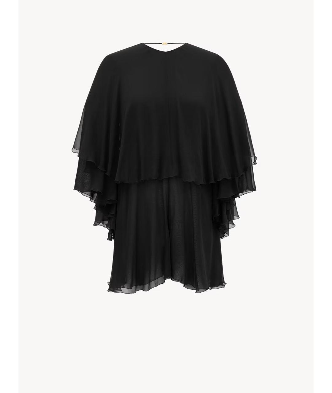 SAINT LAURENT Черный шелковый комбинезон, фото 2