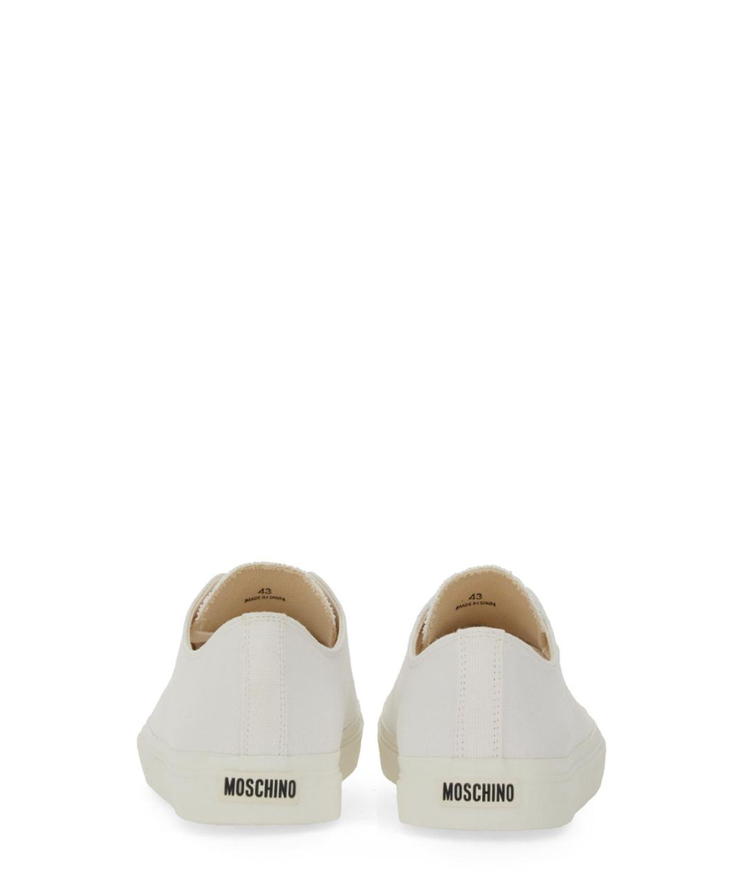 MOSCHINO Белые кожаные низкие кроссовки / кеды, фото 6