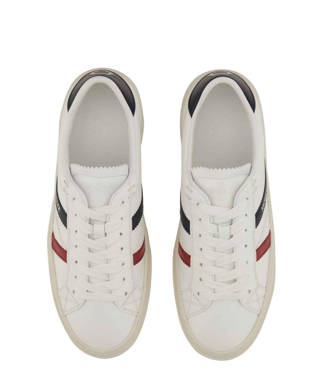 MONCLER Белые кожаные кроссовки, фото 3