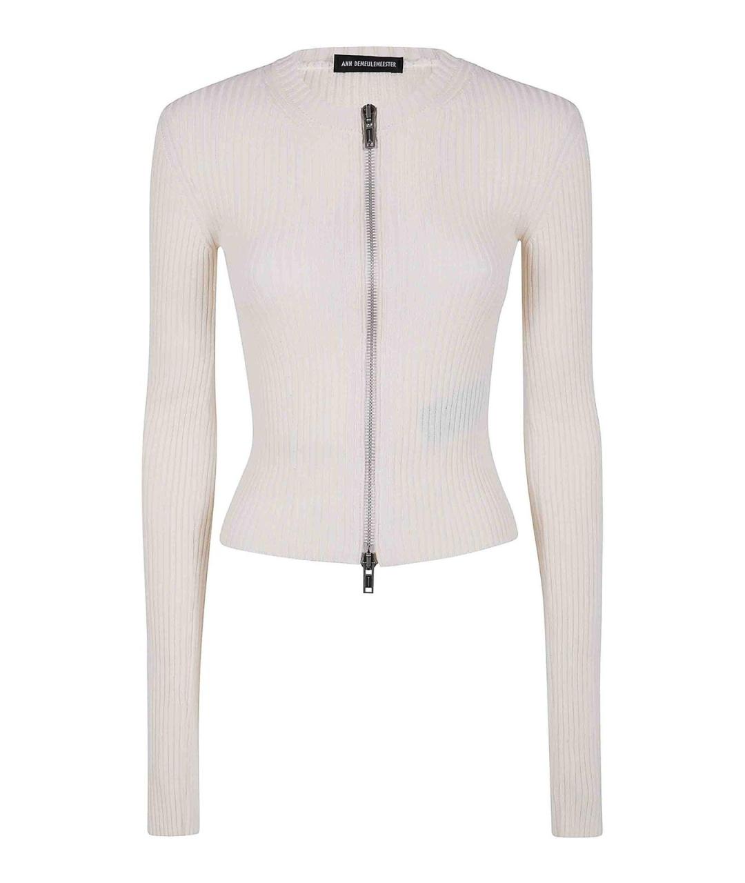 ANN DEMEULEMEESTER Белый хлопковый кардиган, фото 1