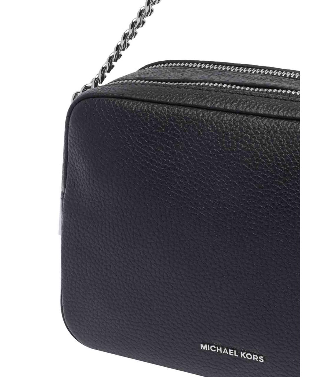 MICHAEL MICHAEL KORS Черная кожаная сумка через плечо, фото 4