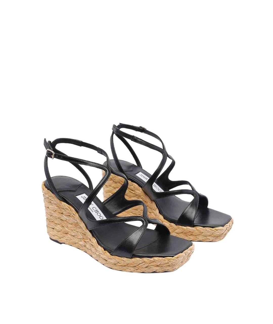 JIMMY CHOO Черные кожаные босоножки, фото 2