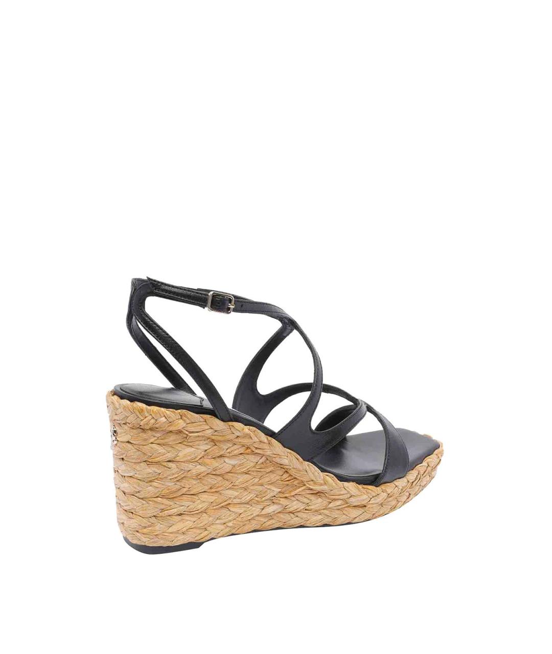 JIMMY CHOO Черные кожаные босоножки, фото 3