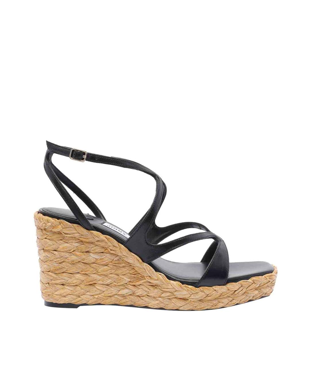 JIMMY CHOO Черные кожаные босоножки, фото 1