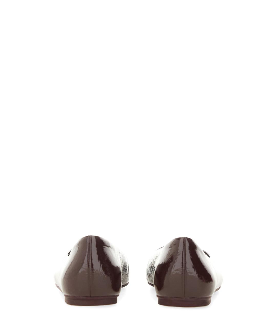 FERRAGAMO Бордовые кожаные балетки, фото 3