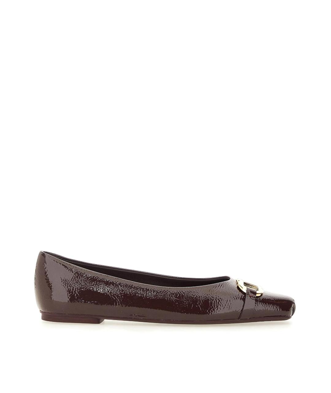 FERRAGAMO Бордовые кожаные балетки, фото 1