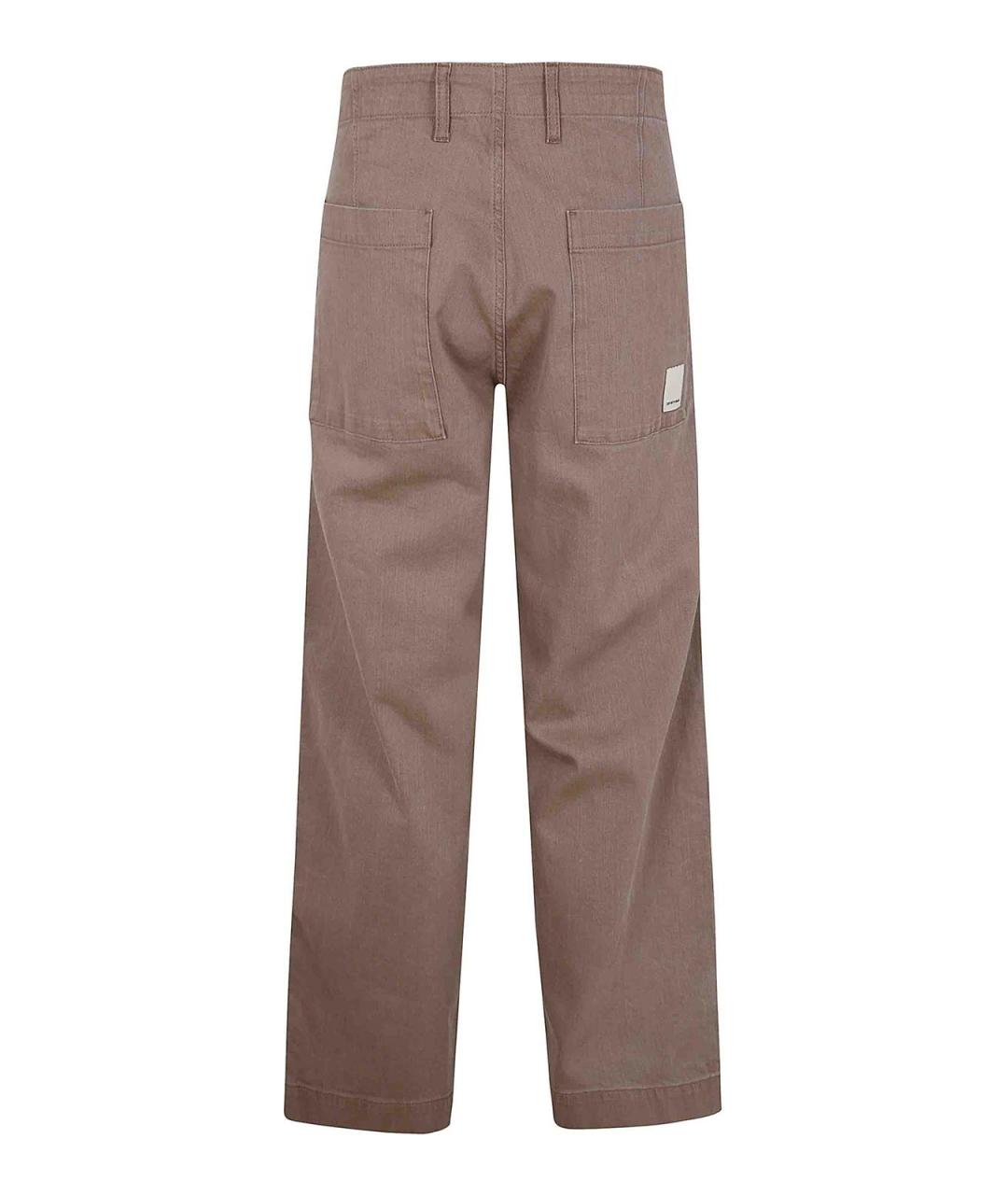 EMPORIO ARMANI Коричневые хлопковые повседневные брюки, фото 2
