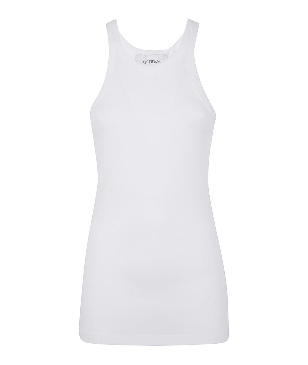SPORTMAX Белая хлопковая майка, фото 1