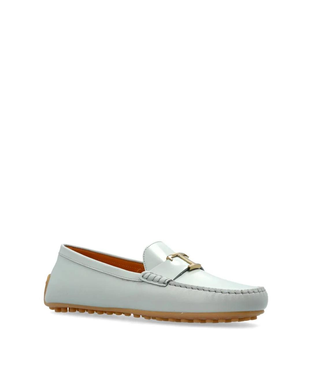 TOD'S Серые кожаные лоферы, фото 4