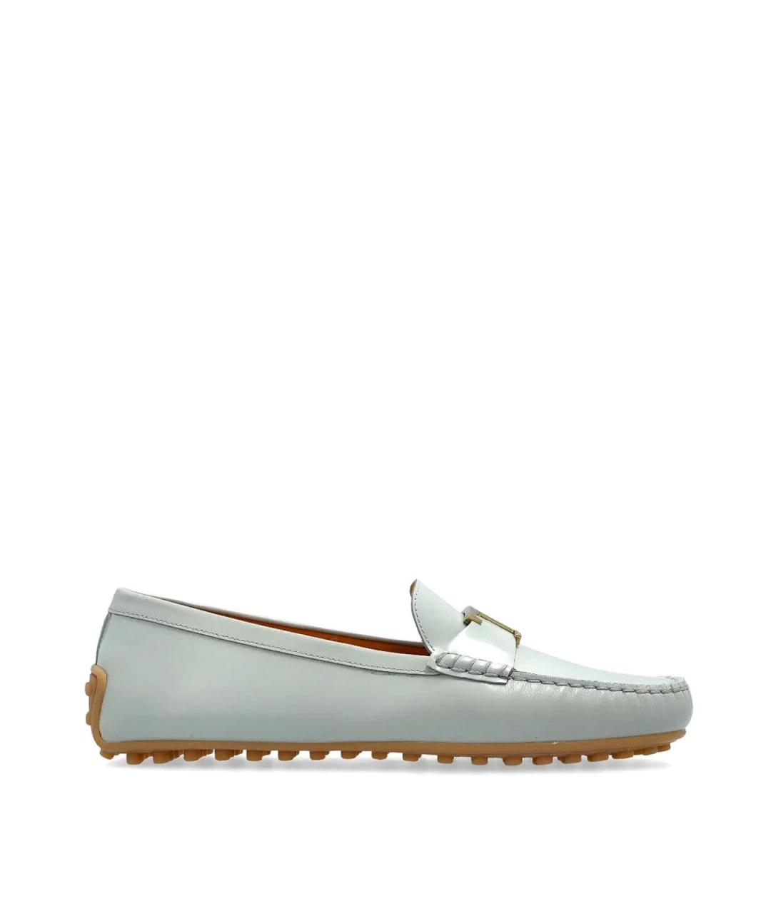 TOD'S Серые кожаные лоферы, фото 1