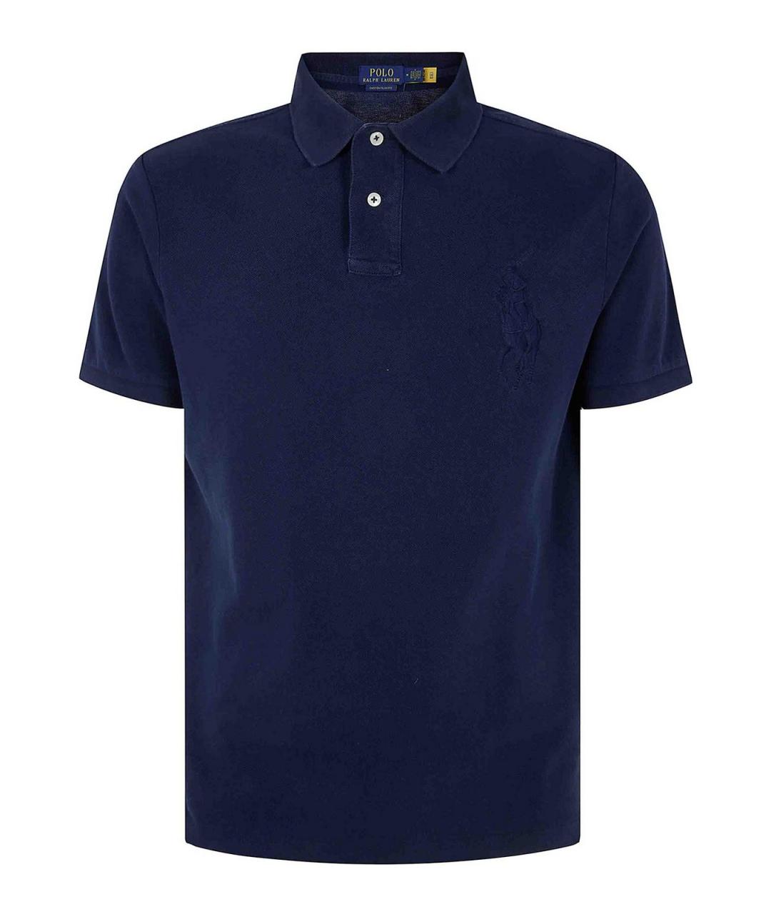 POLO RALPH LAUREN Синее хлопковое поло с коротким рукавом, фото 1