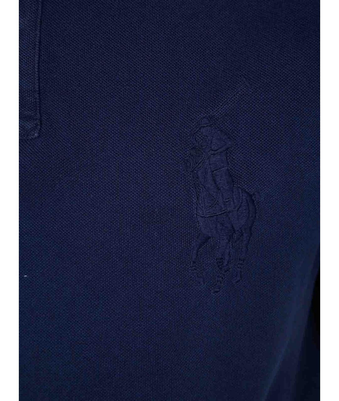 POLO RALPH LAUREN Синее хлопковое поло с коротким рукавом, фото 3