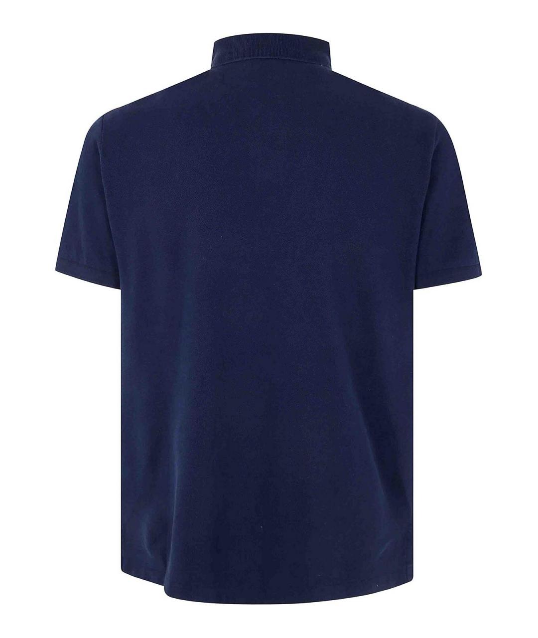 POLO RALPH LAUREN Синее хлопковое поло с коротким рукавом, фото 2