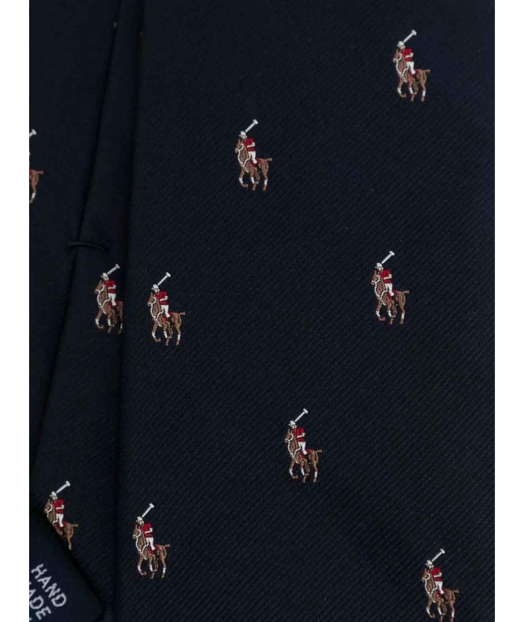 POLO RALPH LAUREN Синий шелковый галстук, фото 2