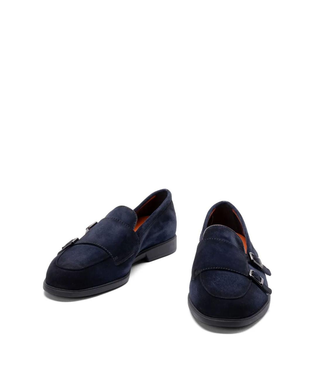 SANTONI Синие кожаные лоферы, фото 4