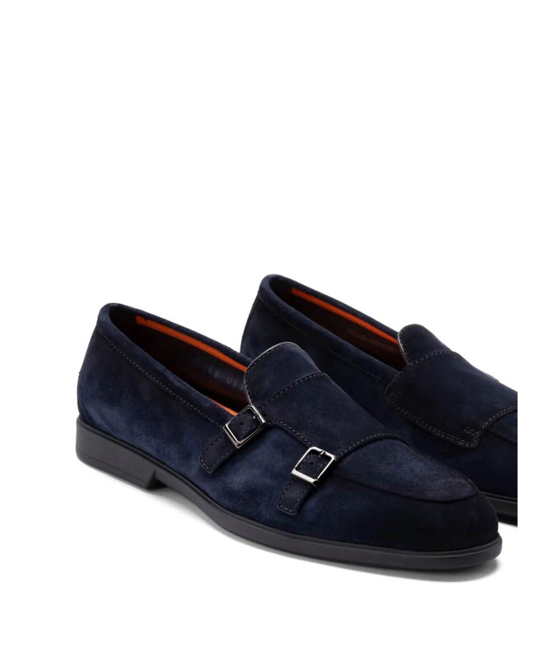 SANTONI Синие кожаные лоферы, фото 3