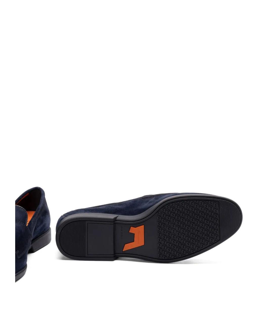 SANTONI Синие кожаные лоферы, фото 2