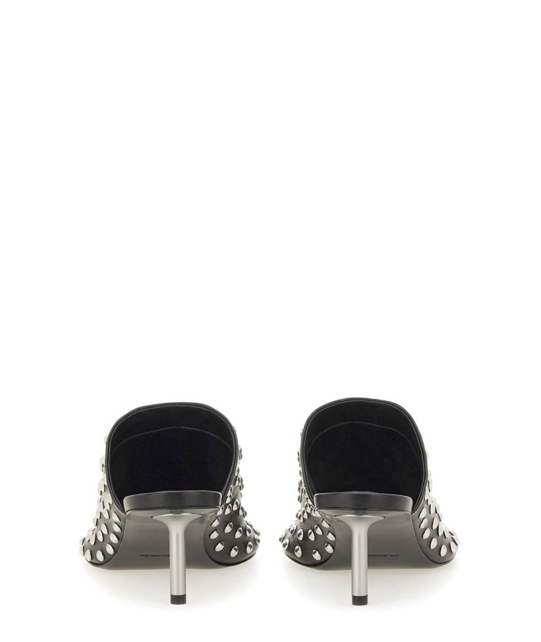 JIL SANDER Черные кожаные мюли, фото 4