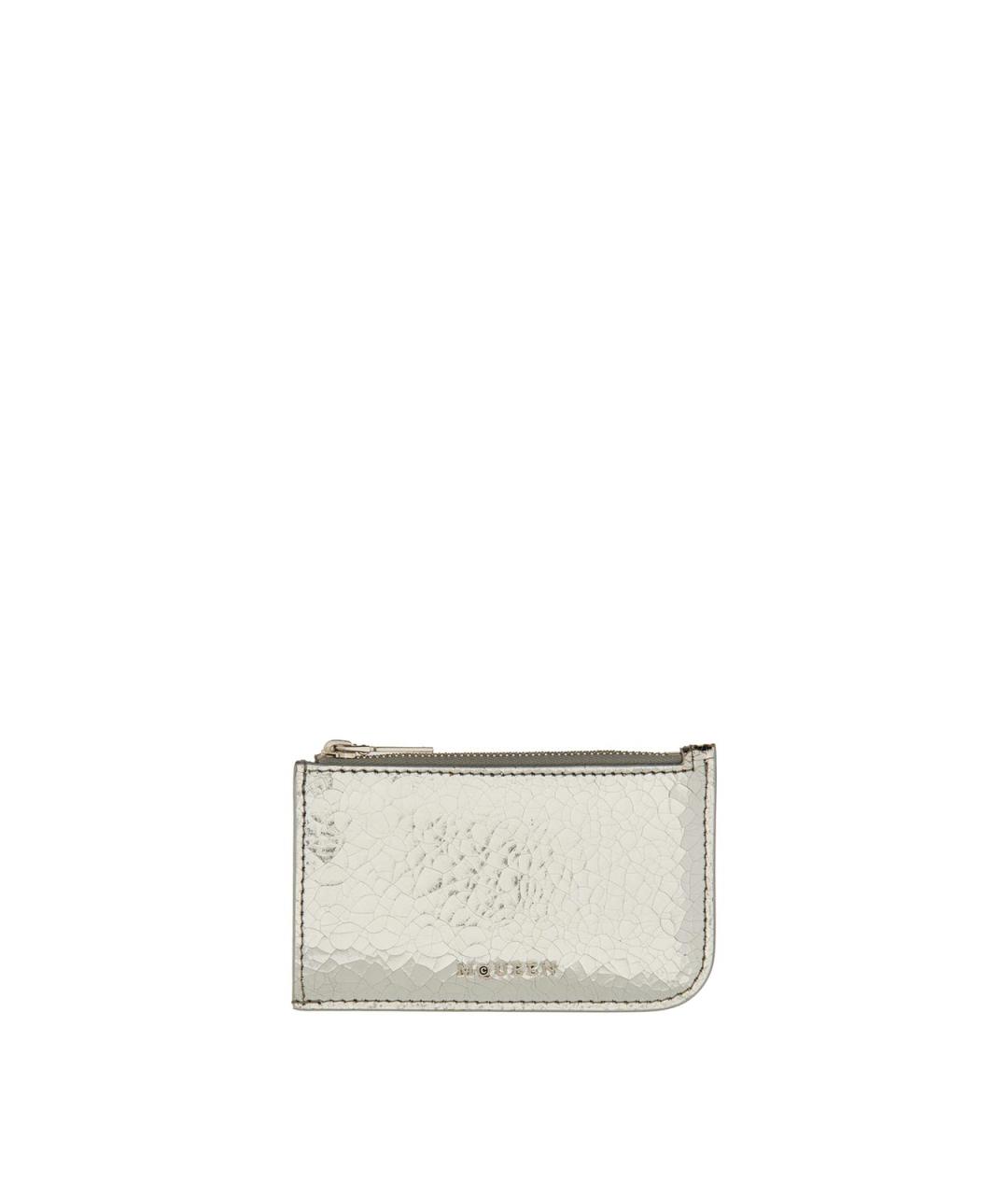 ALEXANDER MCQUEEN Серебряный кожаный кошелек, фото 1