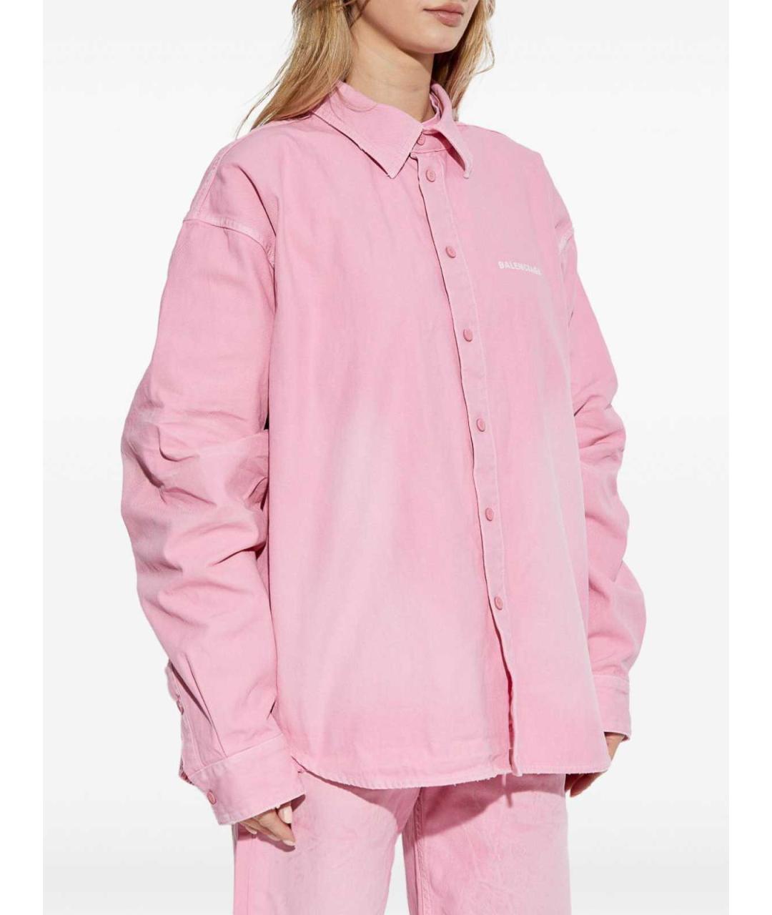 BALENCIAGA Розовая хлопковая рубашка, фото 4