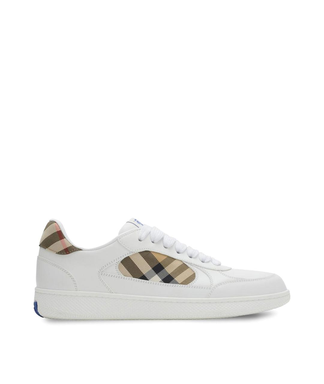 BURBERRY Белые кожаные низкие кроссовки / кеды, фото 1