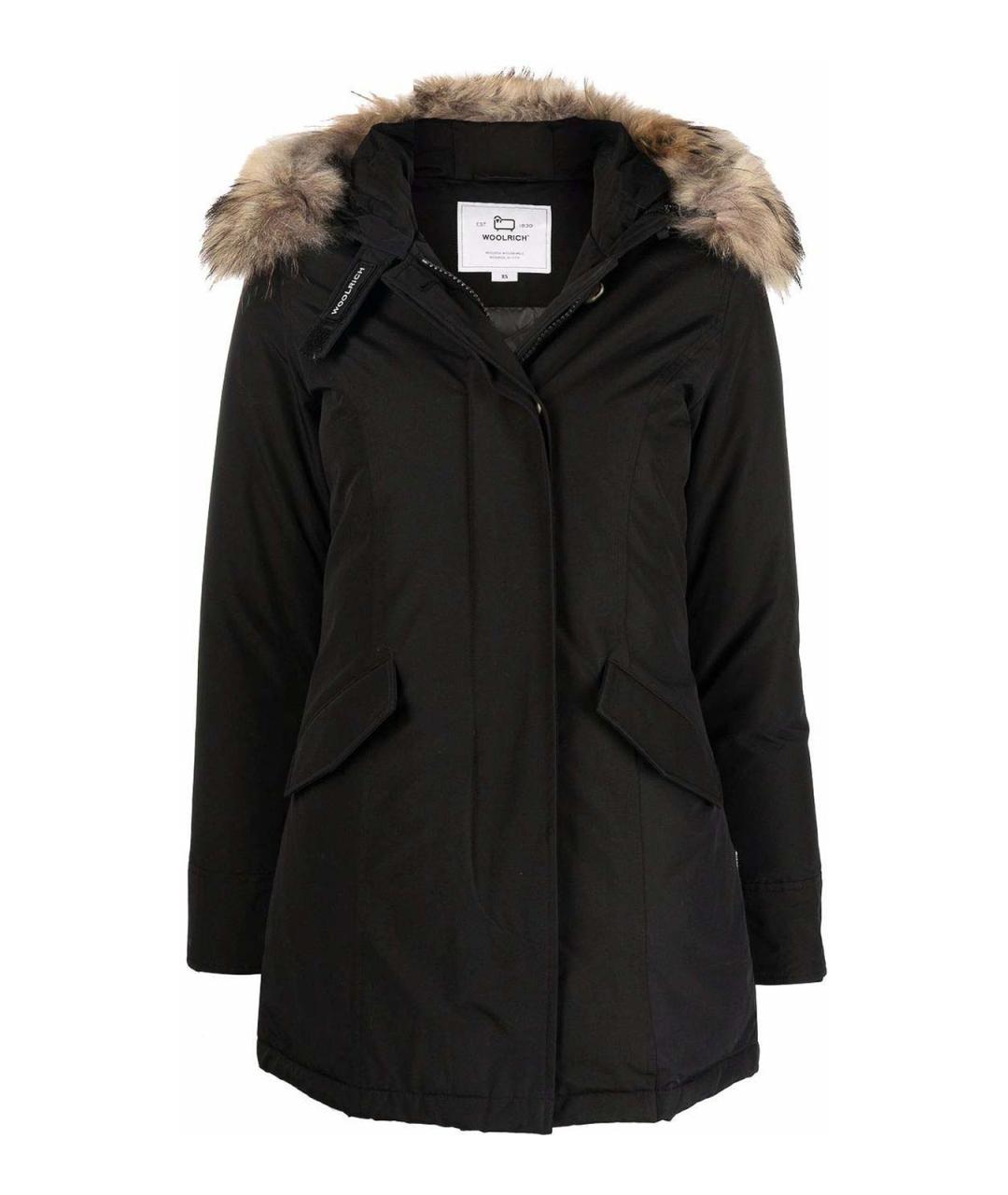 WOOLRICH Черное меховое пальто, фото 1